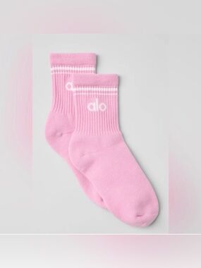 ALO Yoga Unisex Half-Crew Throwback Sock Medium